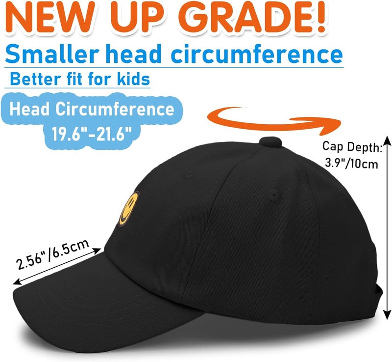 SONMONY Store Smile Face Toddler Baseball Cap Boy Baseball Hats Kids Washed Funny Hats Adjustable Cute Caps for 3-12 Years… - Image 5